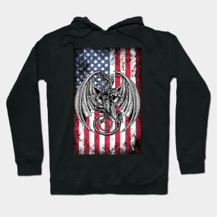 Patriotic Dragon American Flag Hoodie